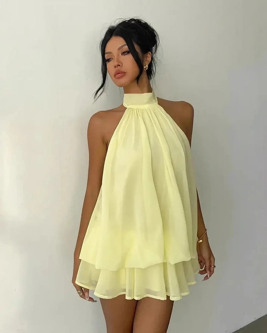 Flowy Halter Neck Dress