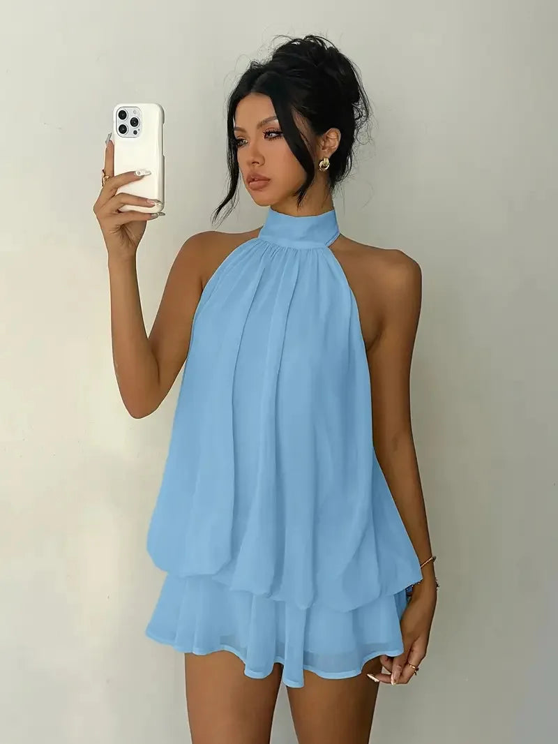 Flowy Halter Neck Dress