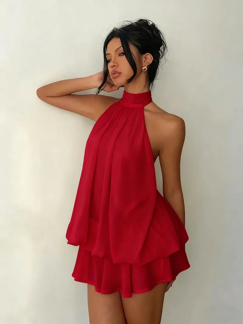 Flowy Halter Neck Dress